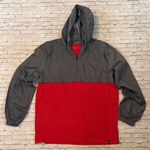 Gray and Red Men's Windbreaker Jacket